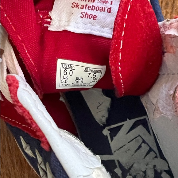 Vans Red and Blue High-Top Athletic Shoes - Picture 5 of 5